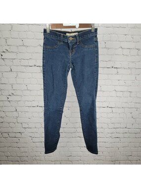 J Brand Clear Indigo Low Rise Skinny Jeans USA Faux Front Pockets 24 (24x26.5)